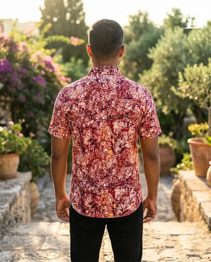 Web Print - Orange and Red Shirt - BS